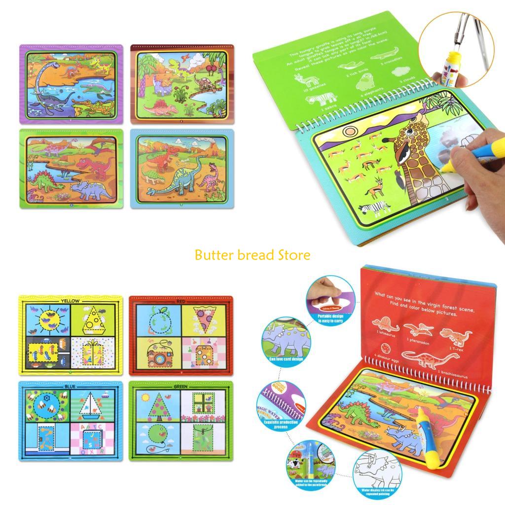 Reusable Water Magic Coloring Book - Livro desenho mágico água reutilizável W89C