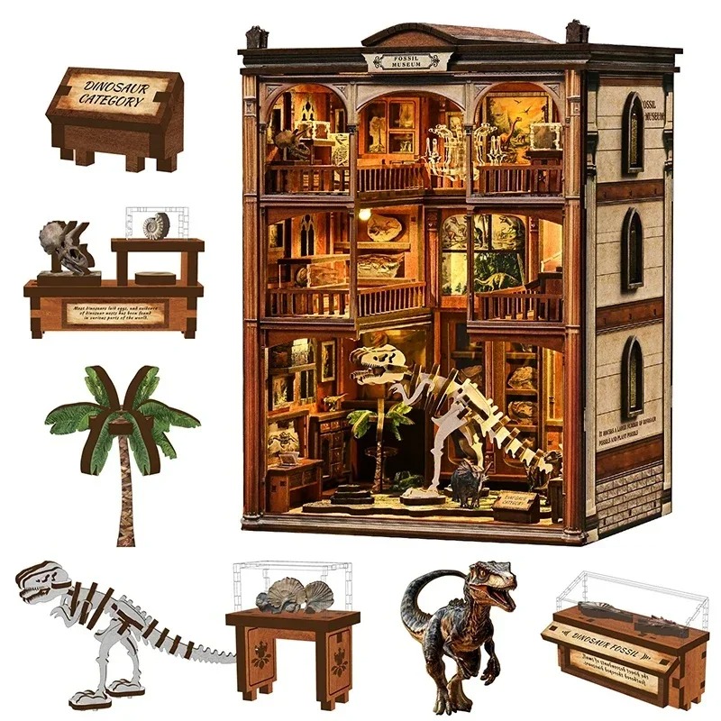 Diy Wooden Book Nook Kit Shelf Insert - Kit DIY de Inserção para Prateleira