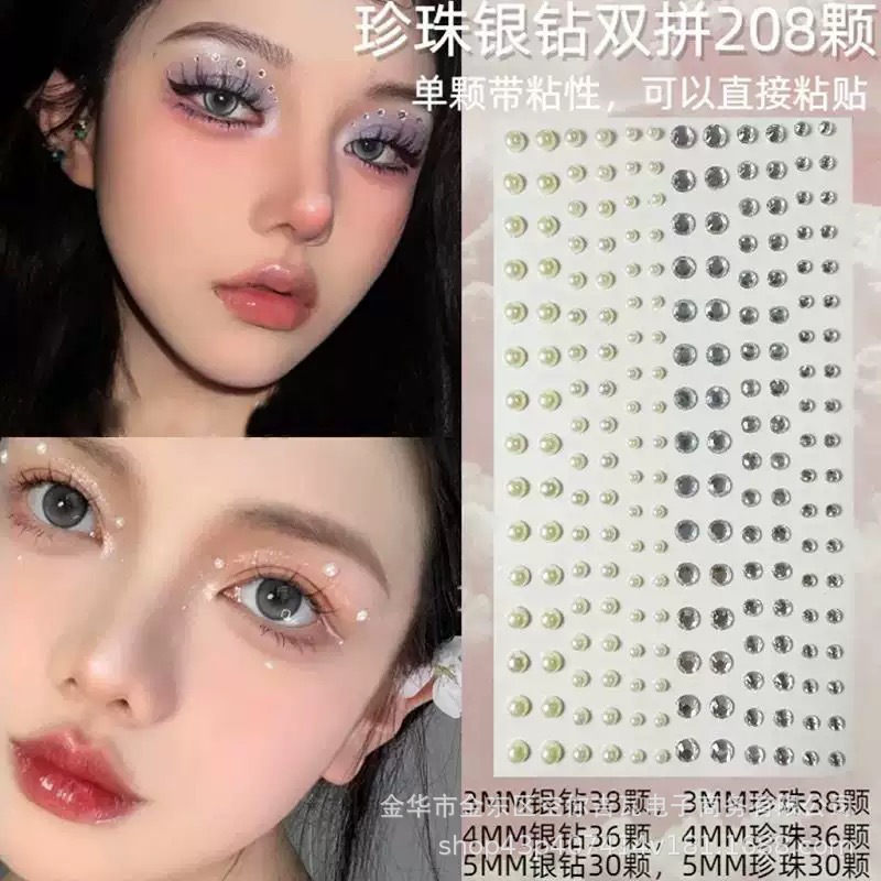 Music - Adesivos Faciais de Strass Impermeáveis Autoadesivos