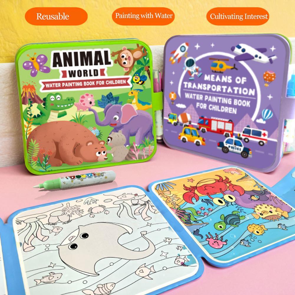 Livro de Pintura com Água Dobr - Reusable Water Magic Coloring Book avaliação e preço