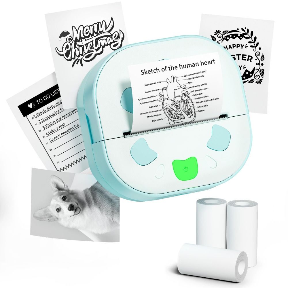 Mini impressora de adesivos co - Mini Pocket Thermal Printer Paper Roll avaliação e preço